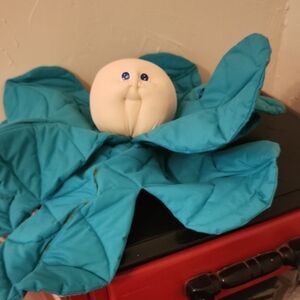 Blue and White Quilted Plush Toy